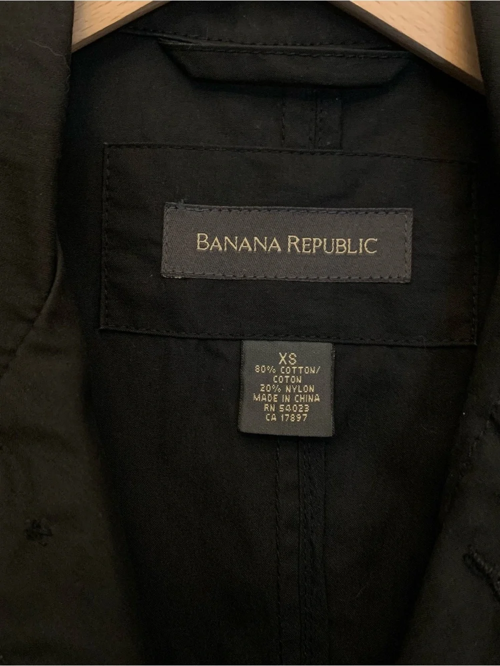 Vintage Banana Republic Black Men's/Unisex Single-Breasted Trench Coat, Size SX